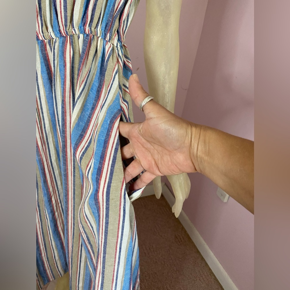Scoop Off The Shoulder Linen Blend Dress - Picture 10 of 14
